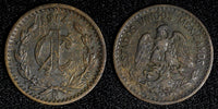 Mexico ESTADOS UNIDOS MEXICANOS Bronze 1914 Mo 1 Centavo wide date KM# 415 (446)