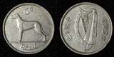 IRELAND Republic 1939 6 Pence 2 YEARS TYPE Irish Wolfhound ch.VF KM#13  (28 971)