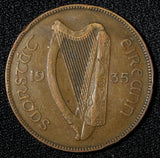 Ireland Republic Bronze 1935 1 Penny hen with chicks  KM# 3 (28 991)
