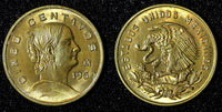 MEXICO Bronze 1960 Mo 5 Centavos Large type UNC KM# 426 (27 906)