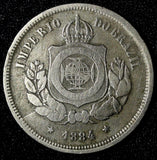 BRAZIL Pedro II  1884 100 Reis Rio de Janeiro  KM# 477  (28 358)
