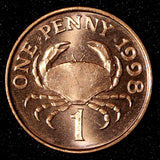Guernsey Elizabeth II 1998 1 Penny Edible Crab KM# 89 UNC RANDOM PICK 1 Coin (8)