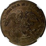 MEXICO Copper 1829 Mo 1/4 Real Federal NGC AU DETAILS 1st Date Type RARE KM# 358