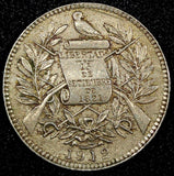 GUATEMALA 1912 H 1 Real Heaton Birmingham Mint Toned KM# 177  (24 573)