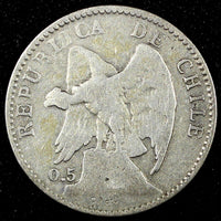 Chile Silver 1907 20 Centavos KM# 151.2 ( 24 039)