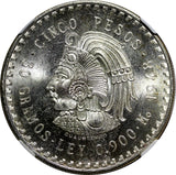 MEXICO Silver 1948 Mo 5 Pesos NGC MS65 Cuauhtemoc 40mm Mint Luster KM# 465 (032)