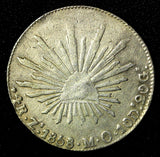Mexico FIRST REPUBLIC Silver 1858 Zs MO 4 Reales Zacatecas Mint KM# 375.9 (424)