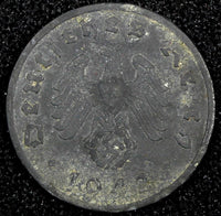 Germany-Third Reich Zinc 1942 A 1 Reichspfennig Berlin Mint WWII Issue KM# 97(3)