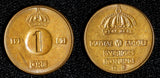 Sweden Gustaf VI Adolf Bronze 1961 U 1 Ore GEM BU Toned KM# 820 (30 224)