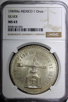 Mexico ESTADOS UNIDOS MEXICANOS Silver 1949 Mo 1 Onza NGC MS63 KM# M49a (24)