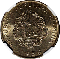 Romania 1956 50 Bani NGC MS63 25 mm 2 Years Type BU COIN KM# 86 (16)