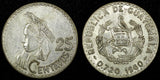 GUATEMALA Silver 1960 25 Centavos Mintage-560.400 KM# 263  (24 642)