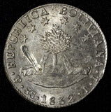 BOLIVIA Bolivar Silver 1832 PTS JL 8 Soles UNC Mint Luster SCARCE KM# 97 (804)