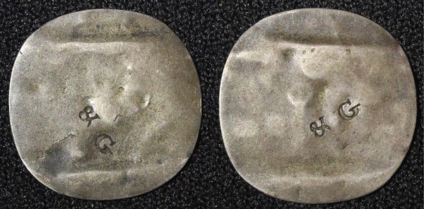 IRELAND Silver 6 PENCE Countermark on both side "BG" 0,89g.ex. David Bailey  (9)