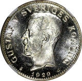 Sweden Gustaf V Silver 1929 G 1 Krona NGC MS65 Proof Like TOP GRADED KM#786.2(5)