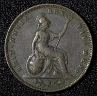 Great Britain George IV Copper 1829 Farthing KM# 697 (28 236)