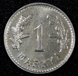 FINLAND Iron 1952 H 1 Markka Last Year Type aUNC KM# 30b (27 182)