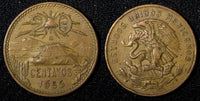 MEXICO  Bronze 1955 Mo 20 Centavos 1st Year Type  KM# 440 (27 532)