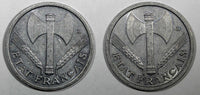 FRANCE Aluminum 1944 1 Franc WWII ISSUE XF  KM# 902.1 RANDOM PICK (1 Coin) (0)