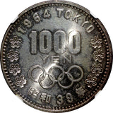 JAPAN Silver S39 1964 1000 Yen Olympics, Tokyo NGC MS65 Light Toned Y# 80 (28)
