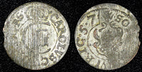 Riga CARL X of Sweden Silver 1657 Solidus,Schilling SCARCE KM# 50 (26 740)