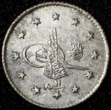 Turkey Abdul Hamid II Silver AH1293 Year 11 (1886/7)1 Kurush UNC KM# 735 (174)