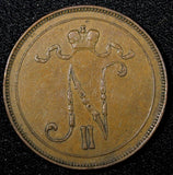 FINLAND Nicholas II Copper 1897-1916 10 Pennia KM#14 RANDOM PICK (1 COIN) (147)