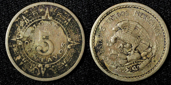 Mexico ESTADOS UNIDOS MEXICANOS 1937 5 Centavos KM# 423 (27 430)