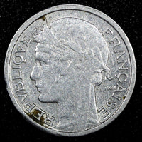 France Aluminum 1944 50 Centimes WWII Issue  KM# 894.1a  (24 971)