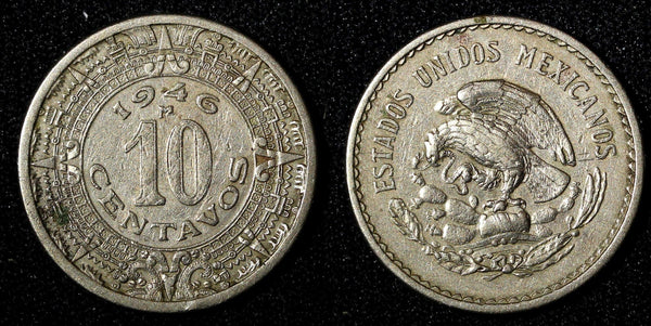 Mexico ESTADOS UNIDOS MEXICANOS 1946 10 Centavos Last Year Type KM# 432 (27 490)