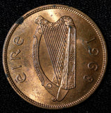 Ireland Republic Bronze 1968 1 Penny hen with chicks KM# 11 (28 990)