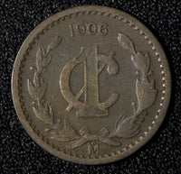 Mexico ESTADOS UNIDOS MEXICANOS Bronze 1906 1 Centavo narrow date KM# 415 (872)