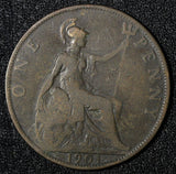 Great Britain Victoria Bronze 1901 1 Penny 30.8 mm Last Year KM# 790  (28 364)