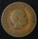India-Portuguese Charles I Bronze 1901  1/4 Tanga Lisboa mint KM# 15 (27 988)
