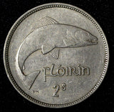 Ireland Republic 1951 Florin 2 Scilling Salmon 1st Year Type KM# 15a (28 957)