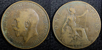 Great Britain George V Bronze 1913 1 Penny KM# 810 (23 598)