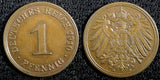 GERMANY - Empire Wilhelm II Copper 1910 A 1 Pfennig Berlin Mint KM# 10 (23 590)