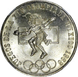 MEXICO Silver 1968 Mo  25 Pesos NGC MS65 Olympic Games Even Rings KM# 479.1 (9)