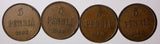 FINLAND Nicholas II Copper 1908 5 Penniä KM# 15 RANDOM PICK (1 COIN) (28 727)