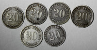 Germany - Empire Wilhelm I Silver 1876 20 Pfennig KM# 5 RANDOM PICK (1 Coin)