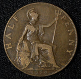 Great Britain George V Bronze 1924 1/2 Penny KM# 809 (28 895)
