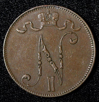 Finland Nicholas II Copper 1913 5 Penniä  KM# 15  (27 713)