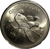 BELIZE 1975 FM $1.00 Dollar Scarlet Macaw NGC MS67 MATTE TOP GRADED KM# 43 (026)