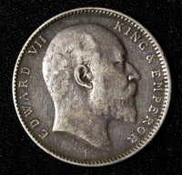 India-British Edward VII Silver 1905 B Rupee AR-(.917)  TONED  KM# 508 (27 566)