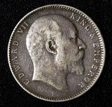 India-British Edward VII Silver 1905 B Rupee AR-(.917)  TONED  KM# 508 (27 566)