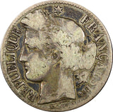 FRANCE Silver 1851 A 1 Franc Mintage-638.000 Paris Mint SCARCE KM# 759.1 (924)