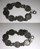 Great Britain Silver-0.925 Bracelet of 1900's 3 Pence (7 Coins) 14.30g.KM# 797.1