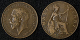 Great Britain George V Bronze 1924 1/2 Penny KM# 809 (28 895)