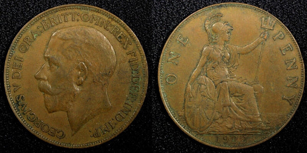 Great Britain George V (1910-1936) Bronze 1922 1 Penny KM# 810 (24 220)