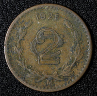 MEXICO  Bronze 1925 Mo 2 Centavos KM# 419 (27 890)